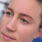 Close-up of natural strength nano brows with delicate hair-stroke texture – semi-permanent eyebrow tattoo by Sunnybrow LA in Koreatown
