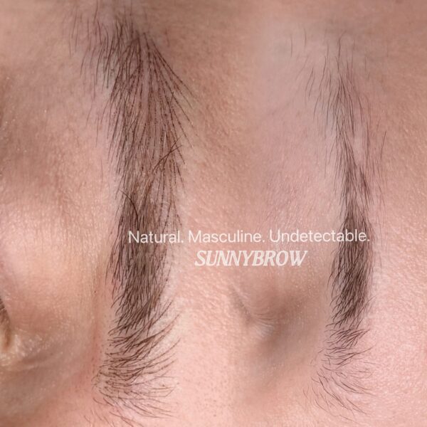 Natural men’s nano brows before and after in Los Angeles by Sunny Brow