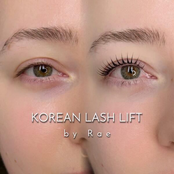 Korean lash lift black tint before and after at Sunny Brow LA