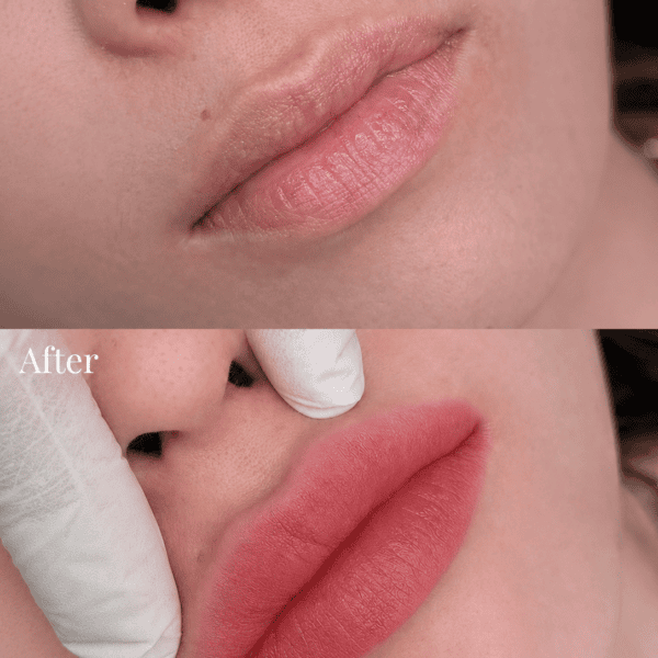 Korean lip blush before and after at Sunny Brow Los Angeles