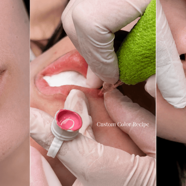 Korean lip blush before and after at Sunny Brow Los Angeles