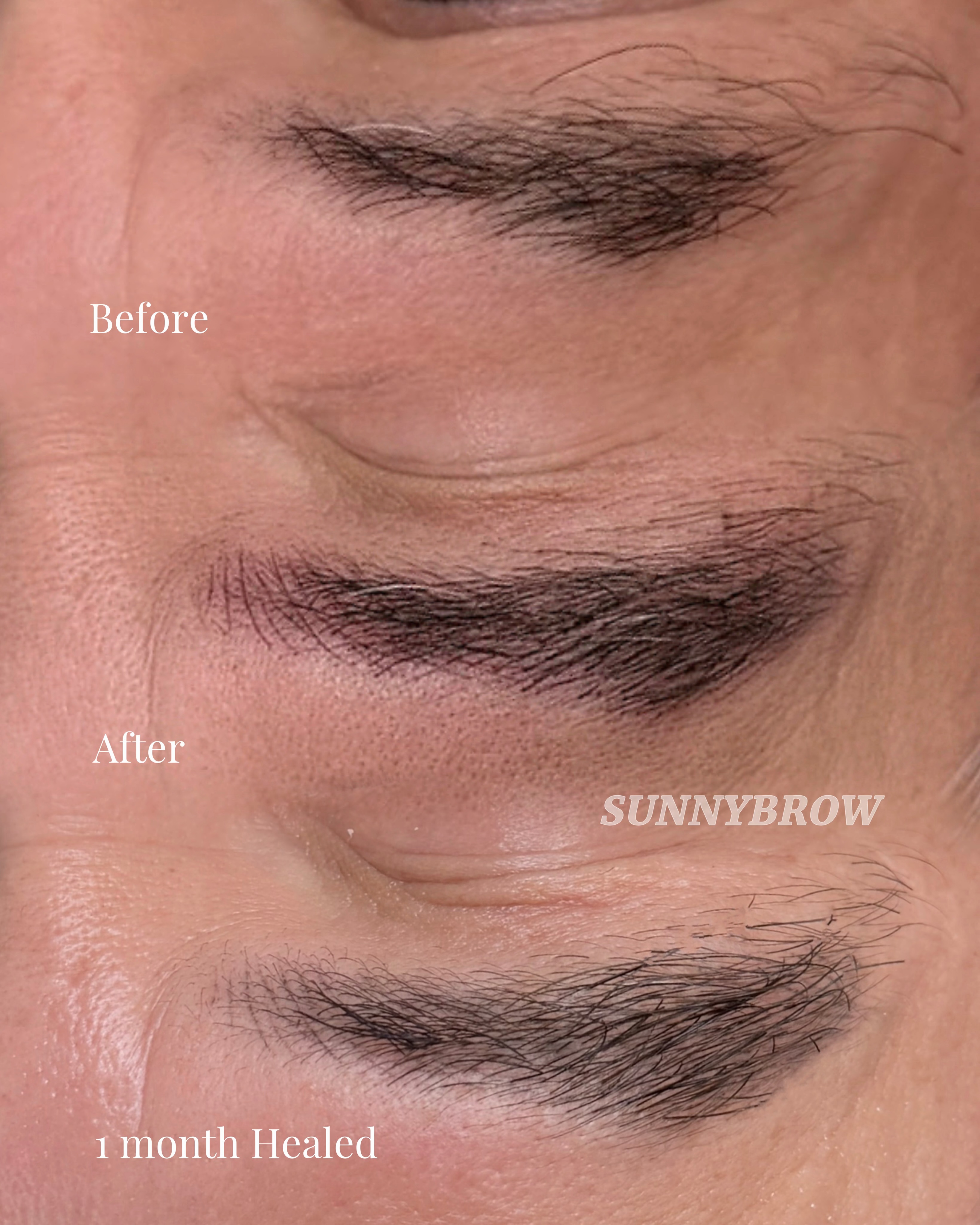 Men’s nano brows after 1 month at Sunny Brow Los Angeles