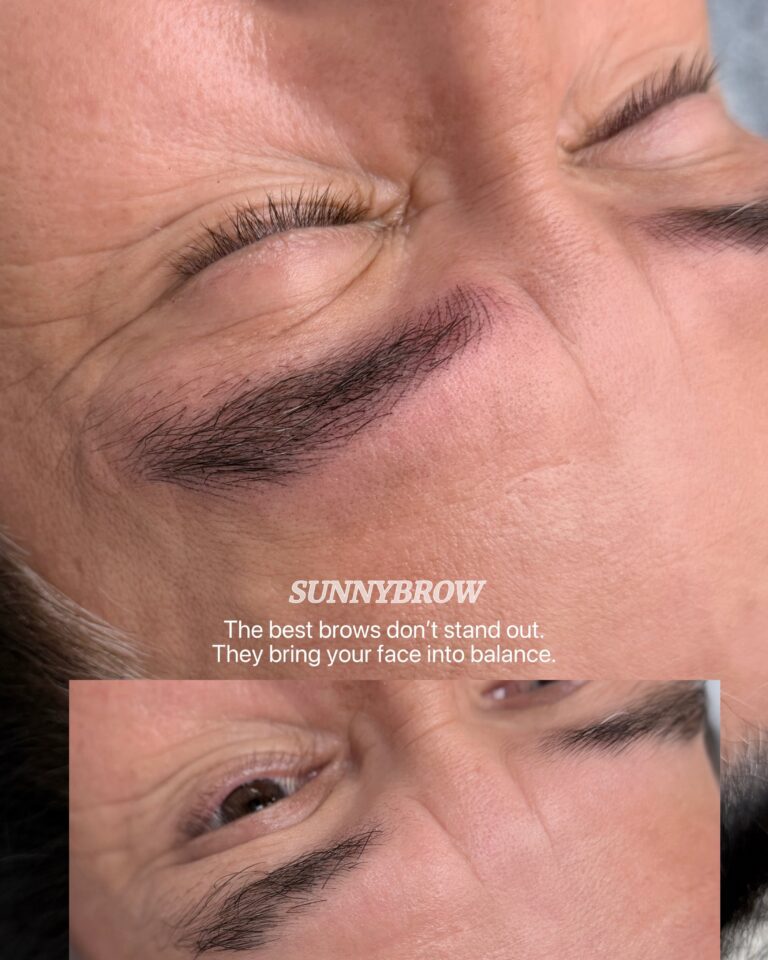 Men’s nano brows before and after in Los Angeles by Sunny Brow