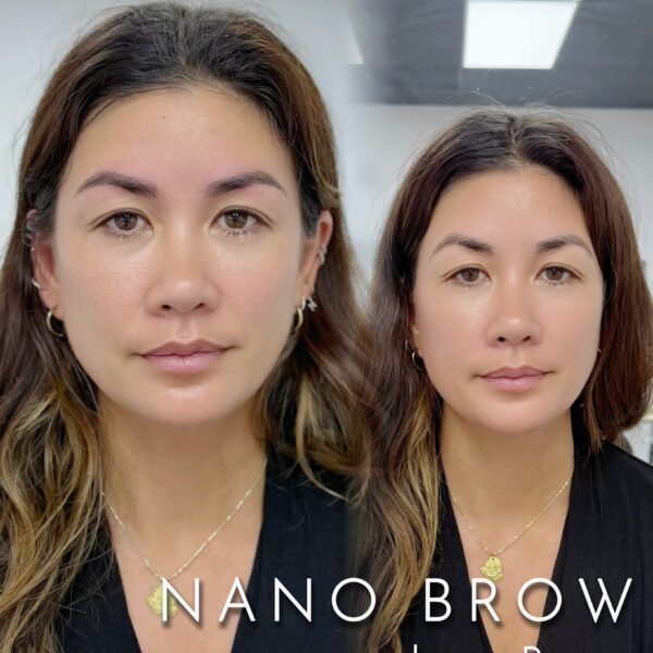 Nano brows with natural hair strokes at Sunny Brow Los Angeles