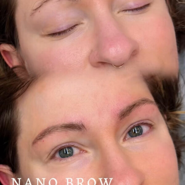 Natural nano brows before and after at Sunny Brow LA