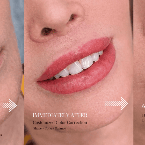 Lip blush before and after at Sunny Brow Los Angeles