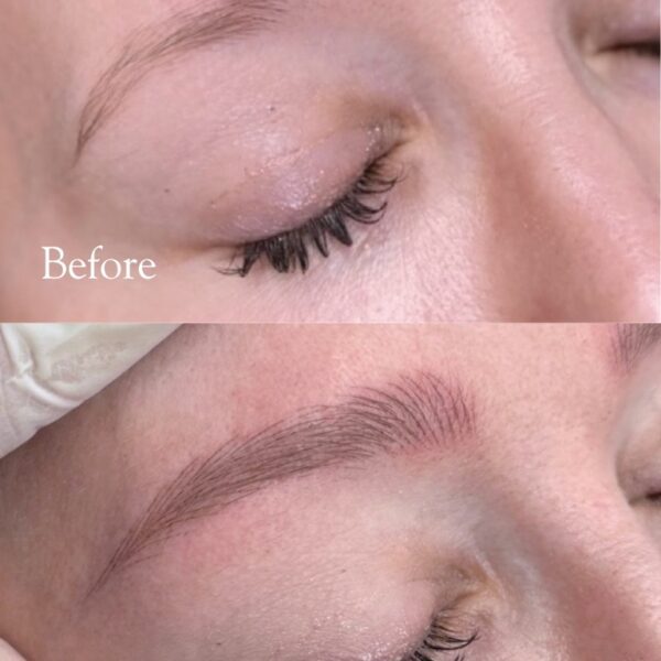 Nano brows before and after at Sunny Brow Los Angeles