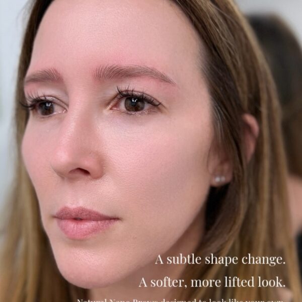 Natural nano brows after photo at Sunny Brow Los Angeles