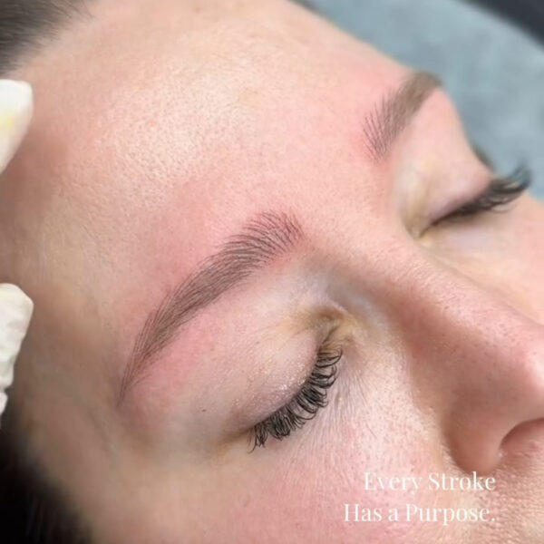 Nano brows with natural strokes after photo at Sunny Brow Los Angeles