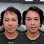Nano combo brows before and after at Sunny Brow Los Angeles