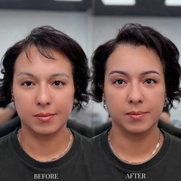 Nano combo brows before and after at Sunny Brow Los Angeles