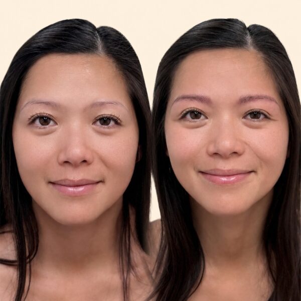 Nano brows before and after transformation at Sunny Brow Los Angeles