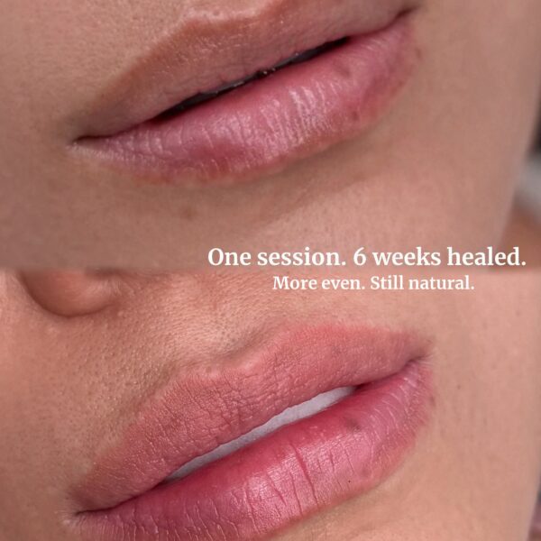 Lip blush neutralization before 6 weeks healed at Sunny Brow Los Angeles