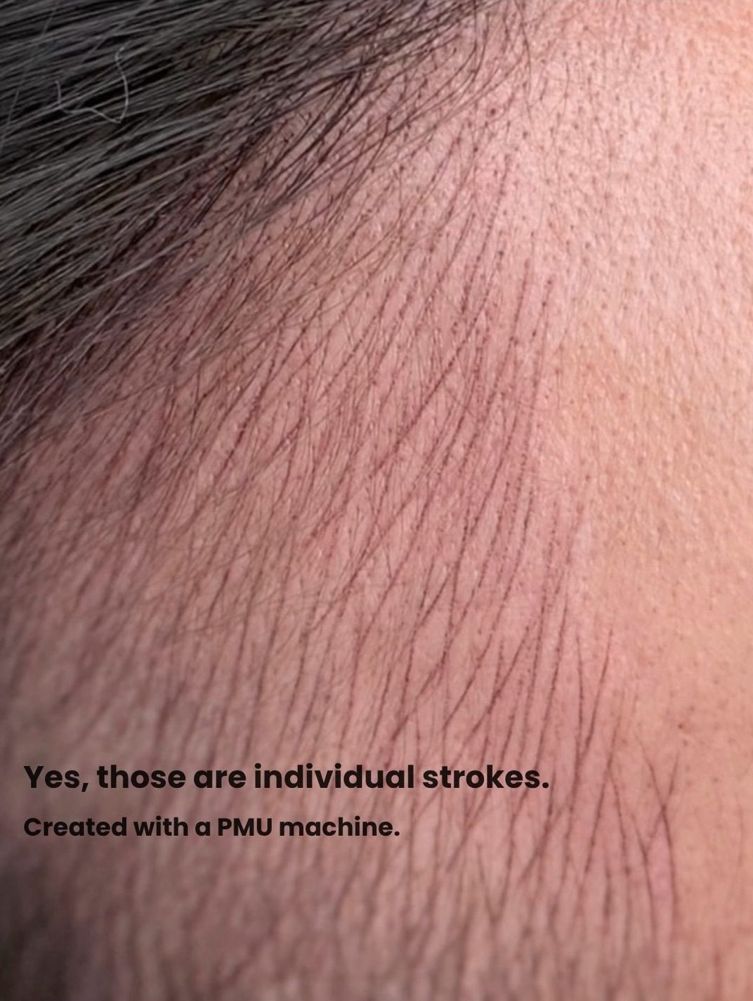 Nano hairline close-up with individual hair strokes at Sunny Brow Los Angeles