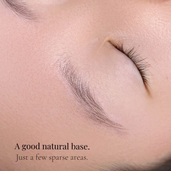 Natural nano brows sparse areas before treatment at Sunny Brow Los Angeles